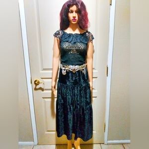 Vintage 90s Velvet Maxi Skirt.